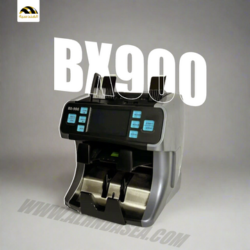 ماكينة عد النقود BX 900 – عدّ أفقي احترافي، فرز تلقائي، وكشف تزوير 100%
