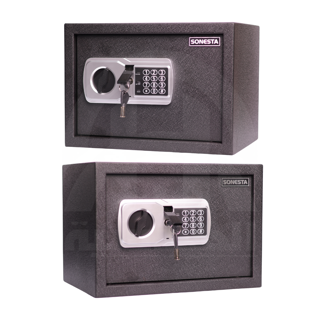 خزنة فندقية سونستا 25 بكلمة مرور ومفتاحين ورف تنظيم - الهندسية