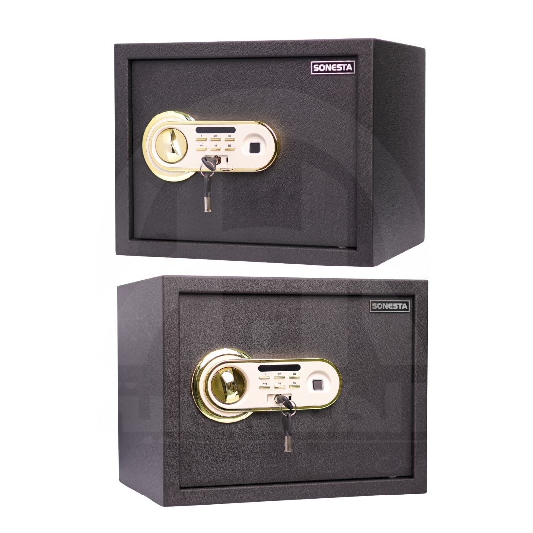 خزنة سونستا بصمة ذكية قطيفة فاخرة لوحة أبيض ذهبي 30 - الهندسية