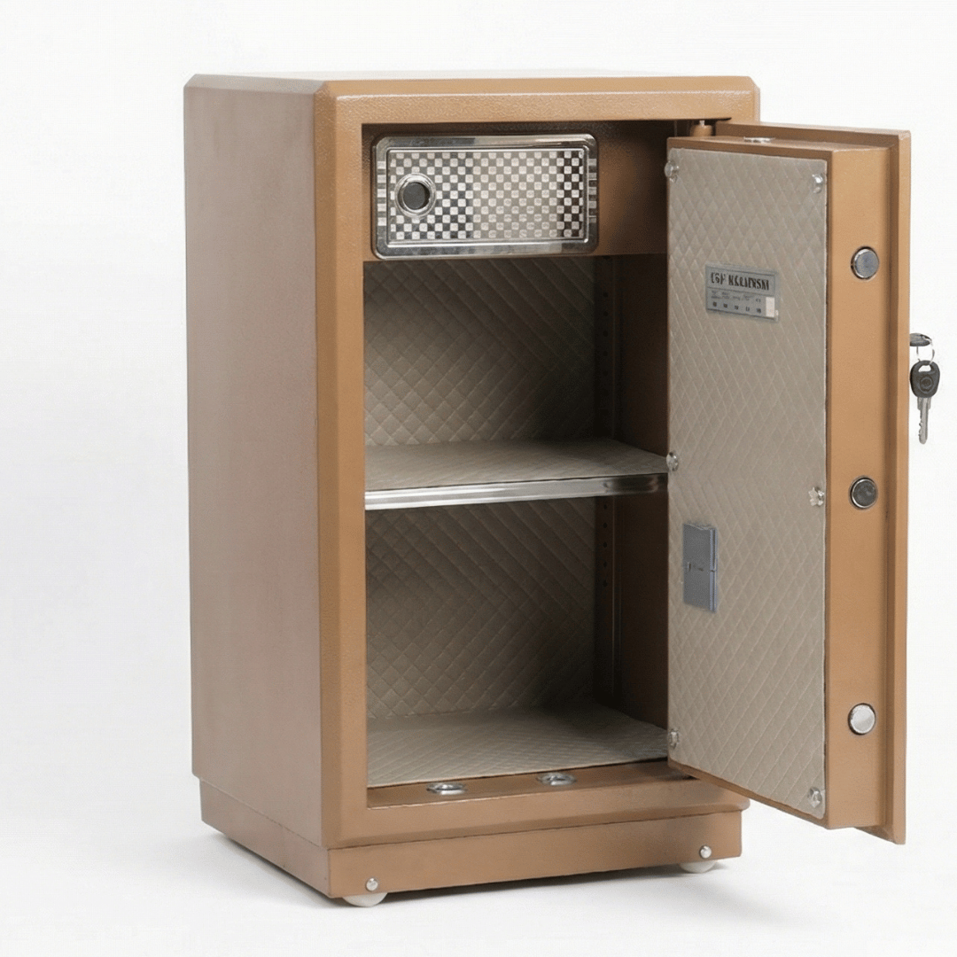 خزنة نص مصفحة (تصفيح سونستا) بني فاتح - ارتفاع 72 سم | وزن 77 كجم | ضمان 7 سنوات