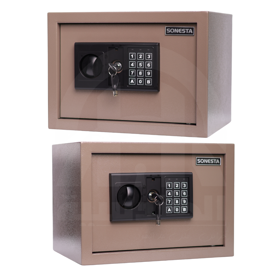 خزنة فندقية سونستا 25 بكلمة مرور ومفتاحين ورف تنظيم - الهندسية