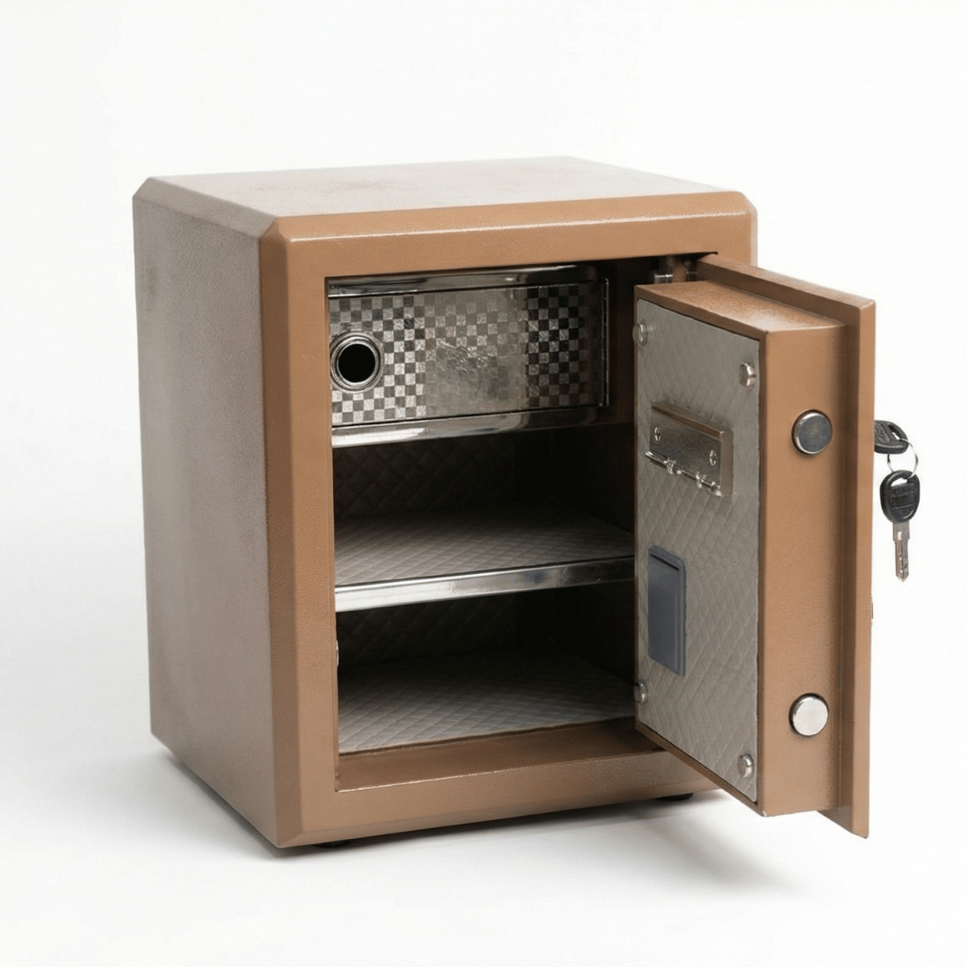 خزنة نص مصفحة (تصفيح سونستا) بني فاتح - ارتفاع 45 سم | وزن 51 كجم | ضمان 7 سنوات