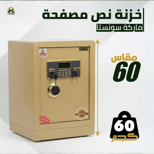 خزنة نصف مصفحة - ارتفاع 60 سم | وزن 60 كجم | ضمان 7 سنوات