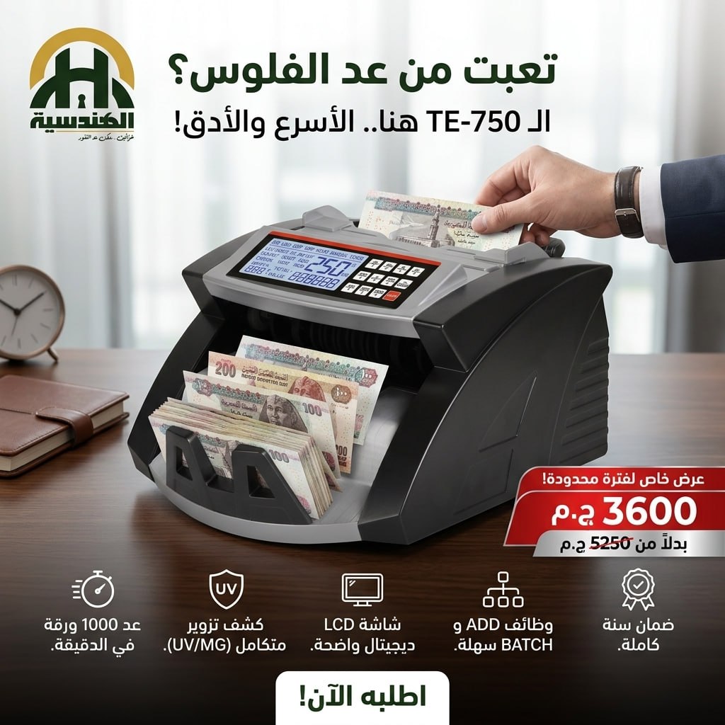 TE-750 | ماكينة عد فلوس وكشف التزوير